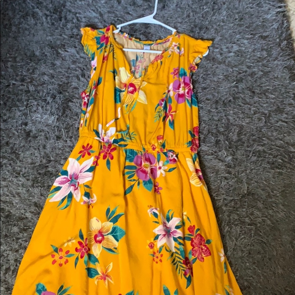 Yellow patterned dress